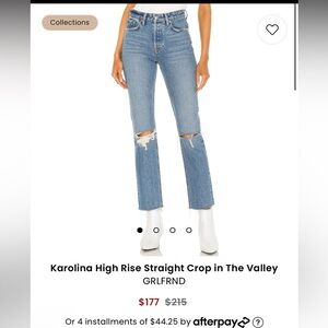 NEW W/ TAGS “The petite Carolina” GRLFRD DENIM “the high rise straight crop”